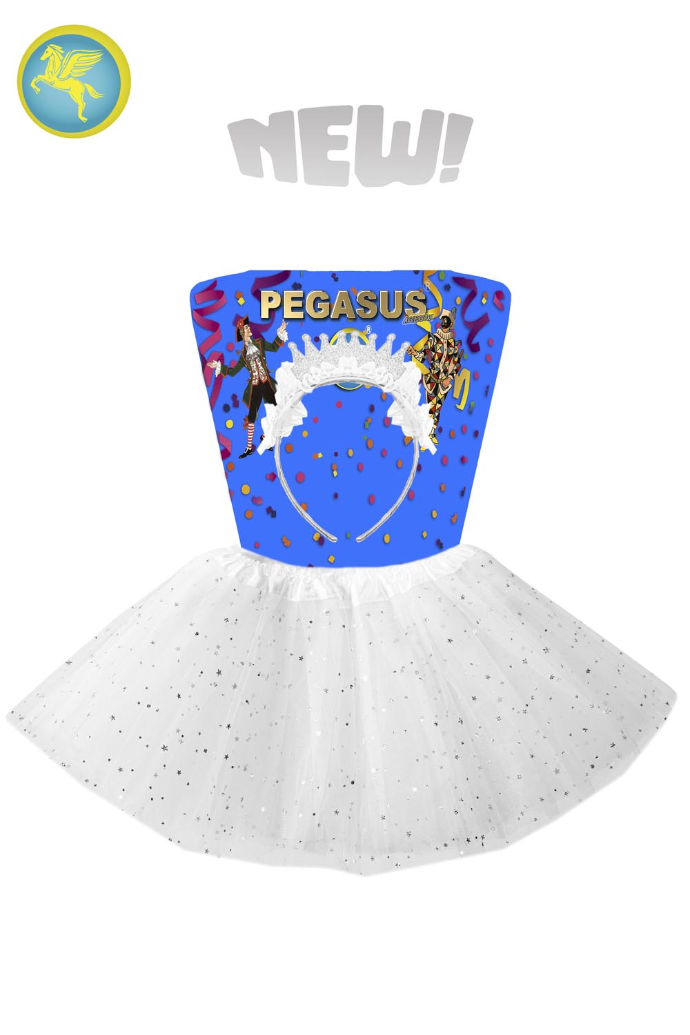 SET GONNA + DIADEMA DA REGINA BIANCA